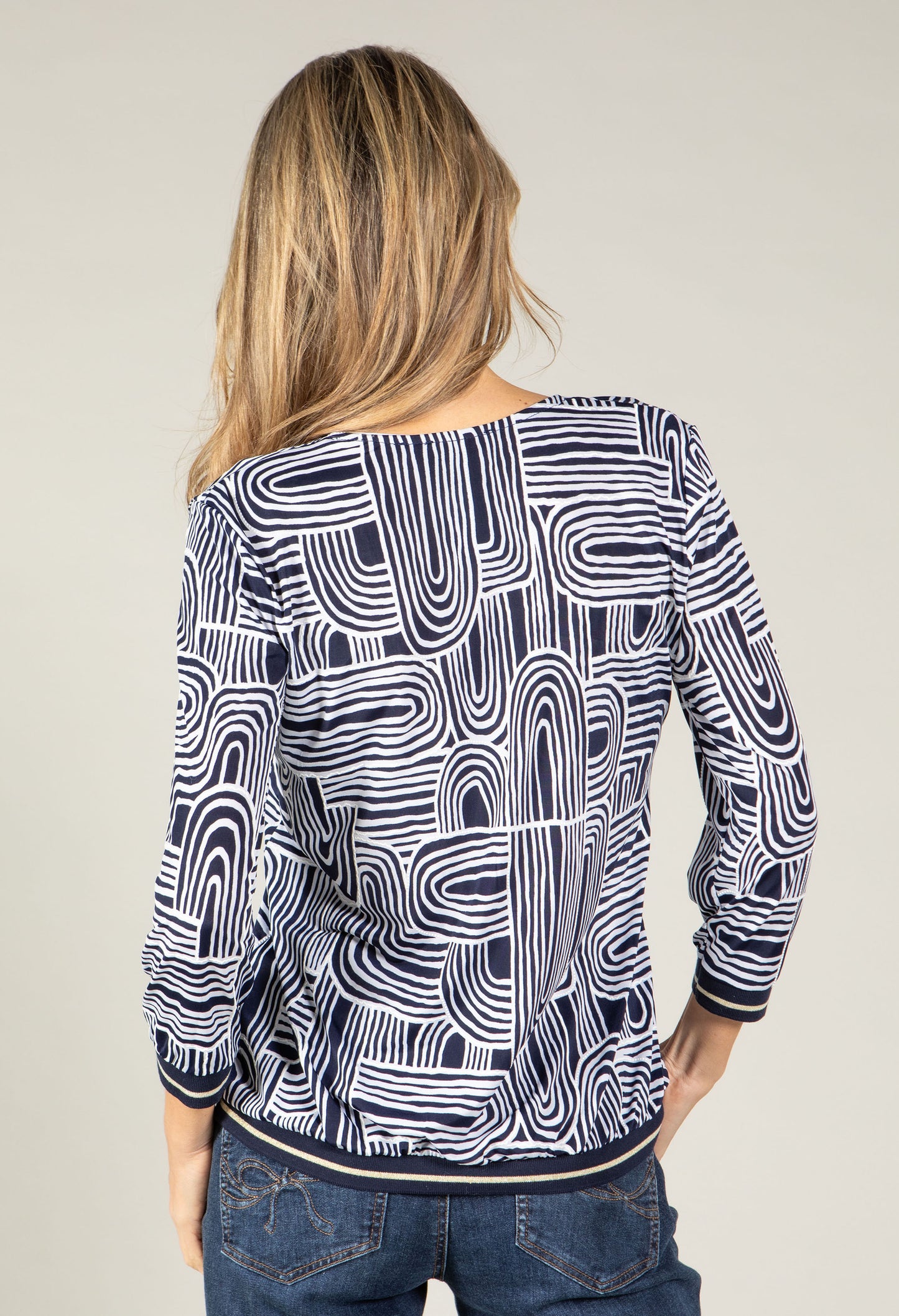 Textured Geometric Print Top