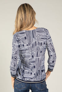 Textured Geometric Print Top
