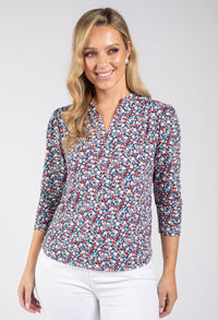 Textured Ditsy Print Top