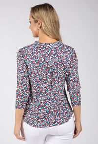 Textured Ditsy Print Top