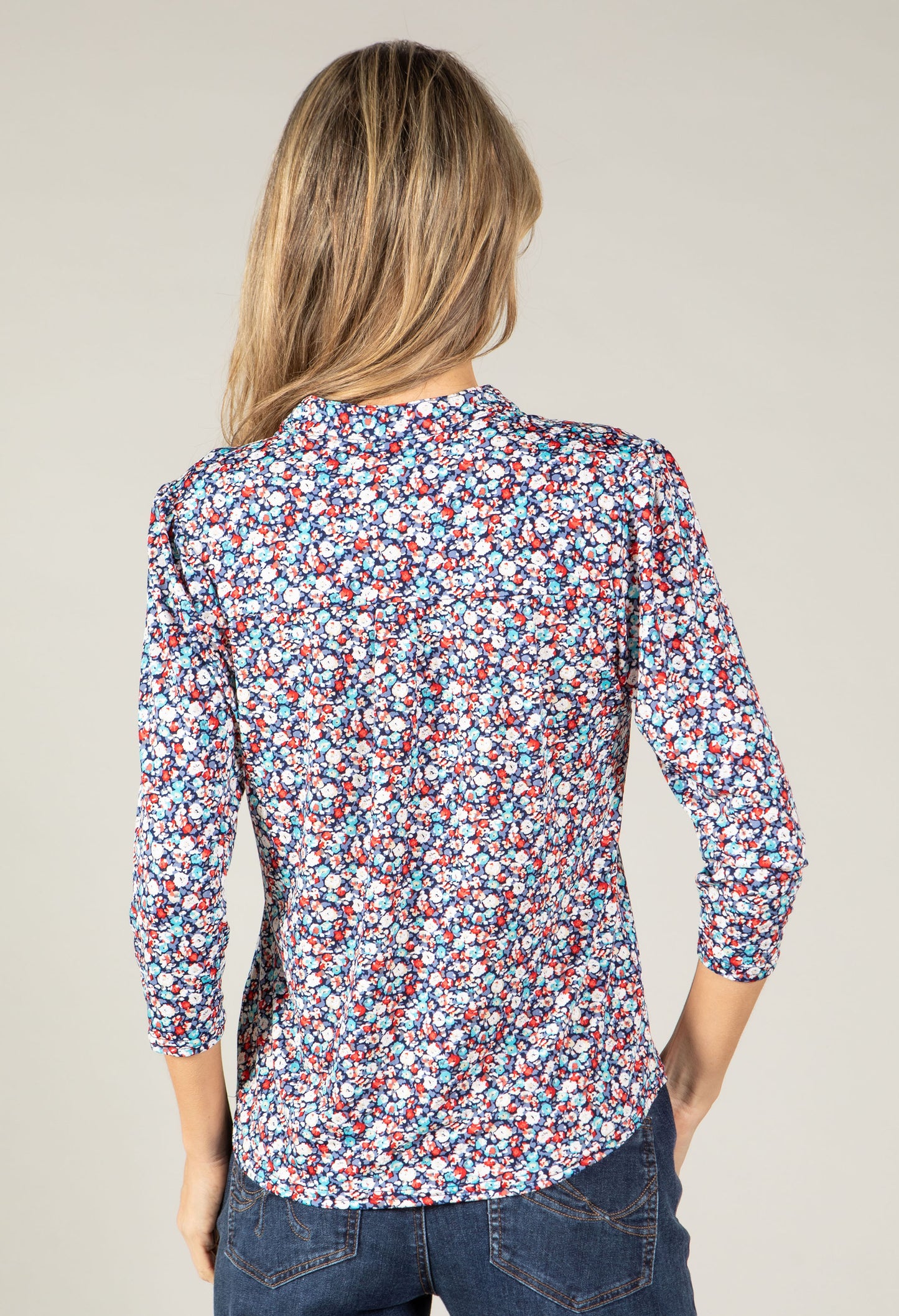 Textured Ditsy Print Top