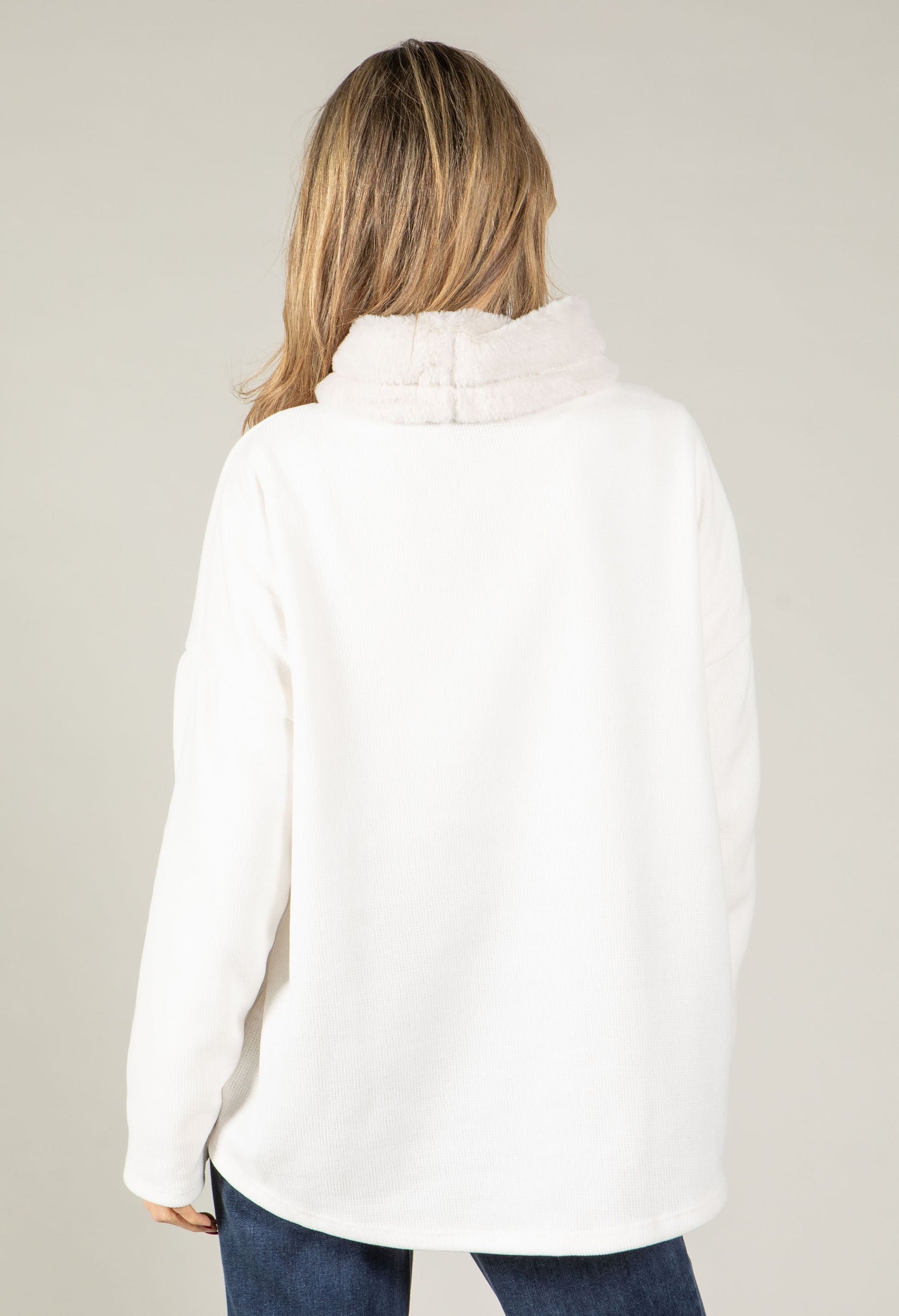 Faux Fur Trim Jumper