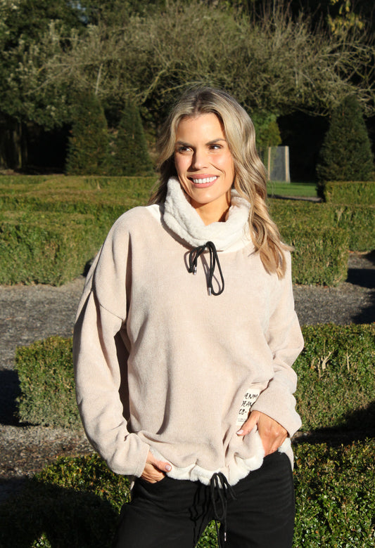 Faux Fur Trim Jumper