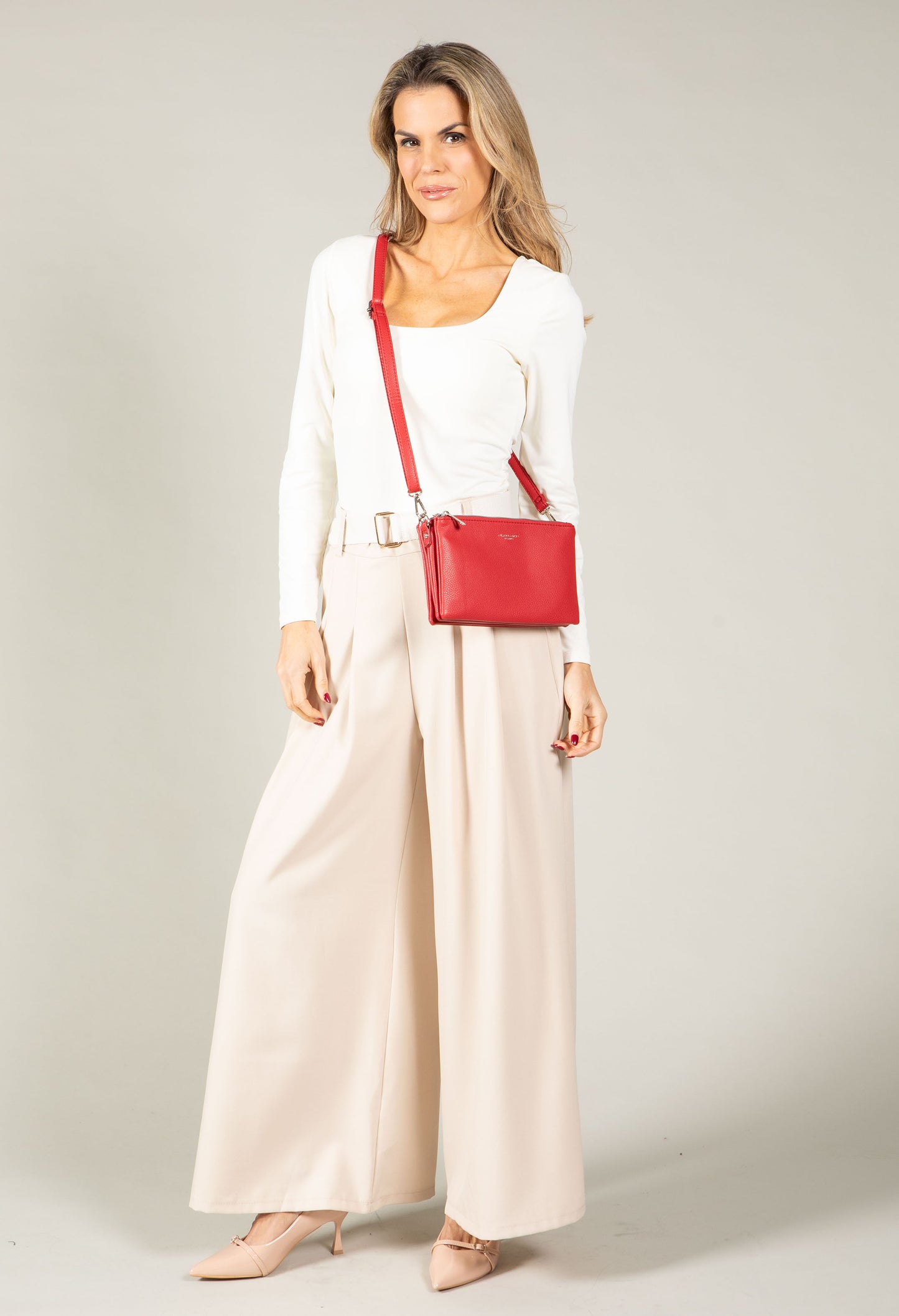 Regular Wide Leg Belted Trousers