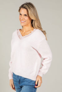 Lace Trim Knit Jumper