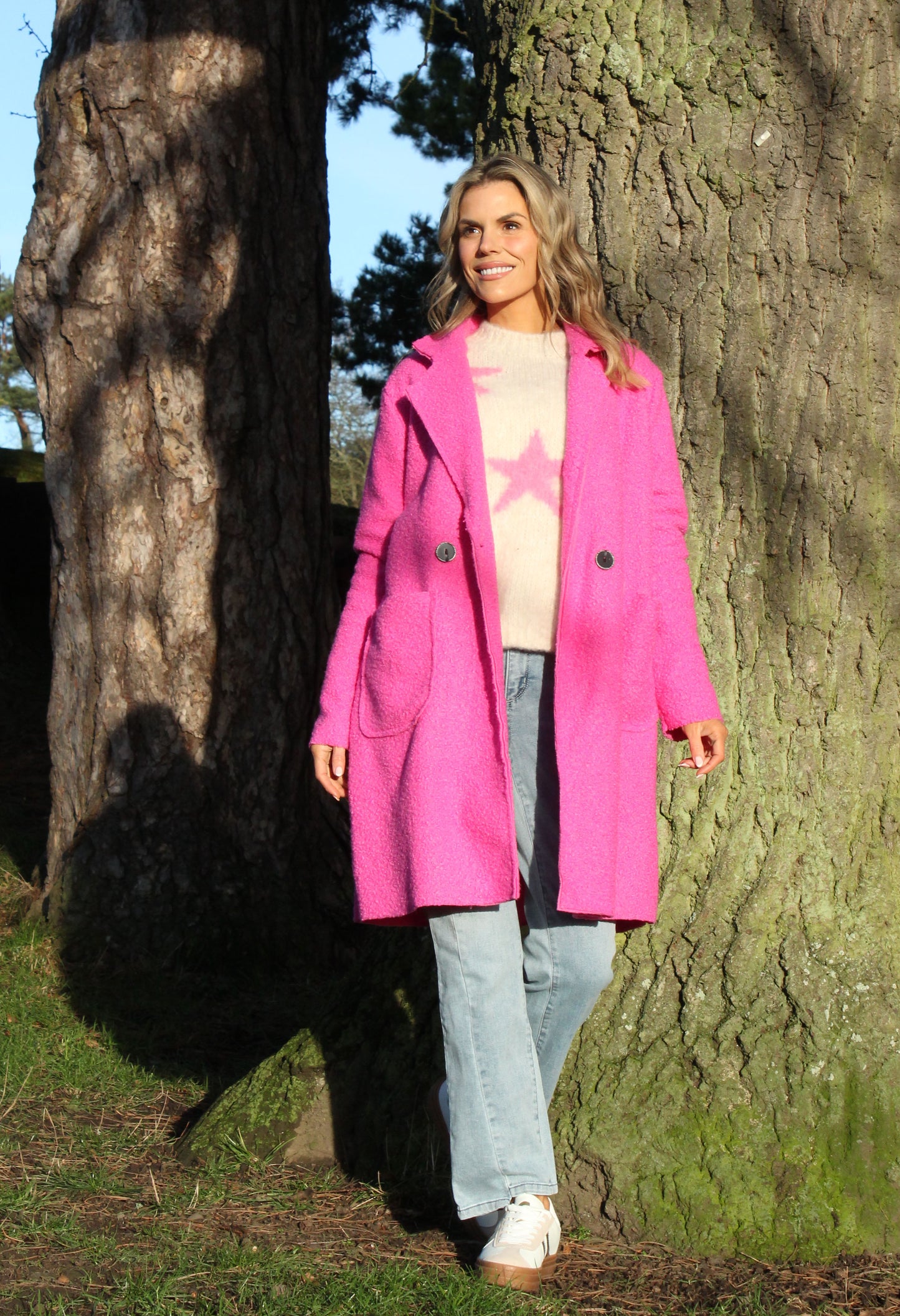 Soft Boucle Trench Coat