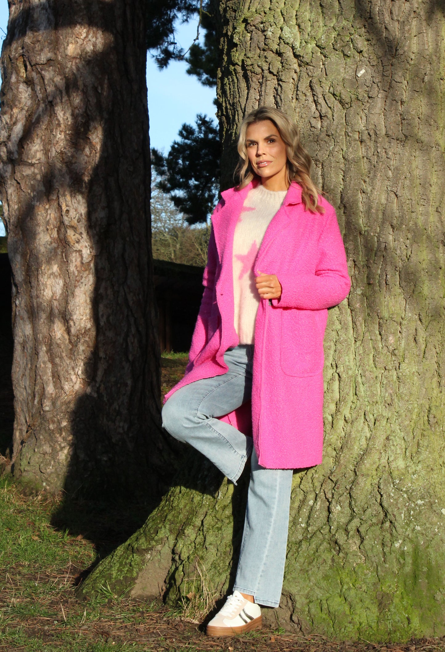 Soft Boucle Trench Coat