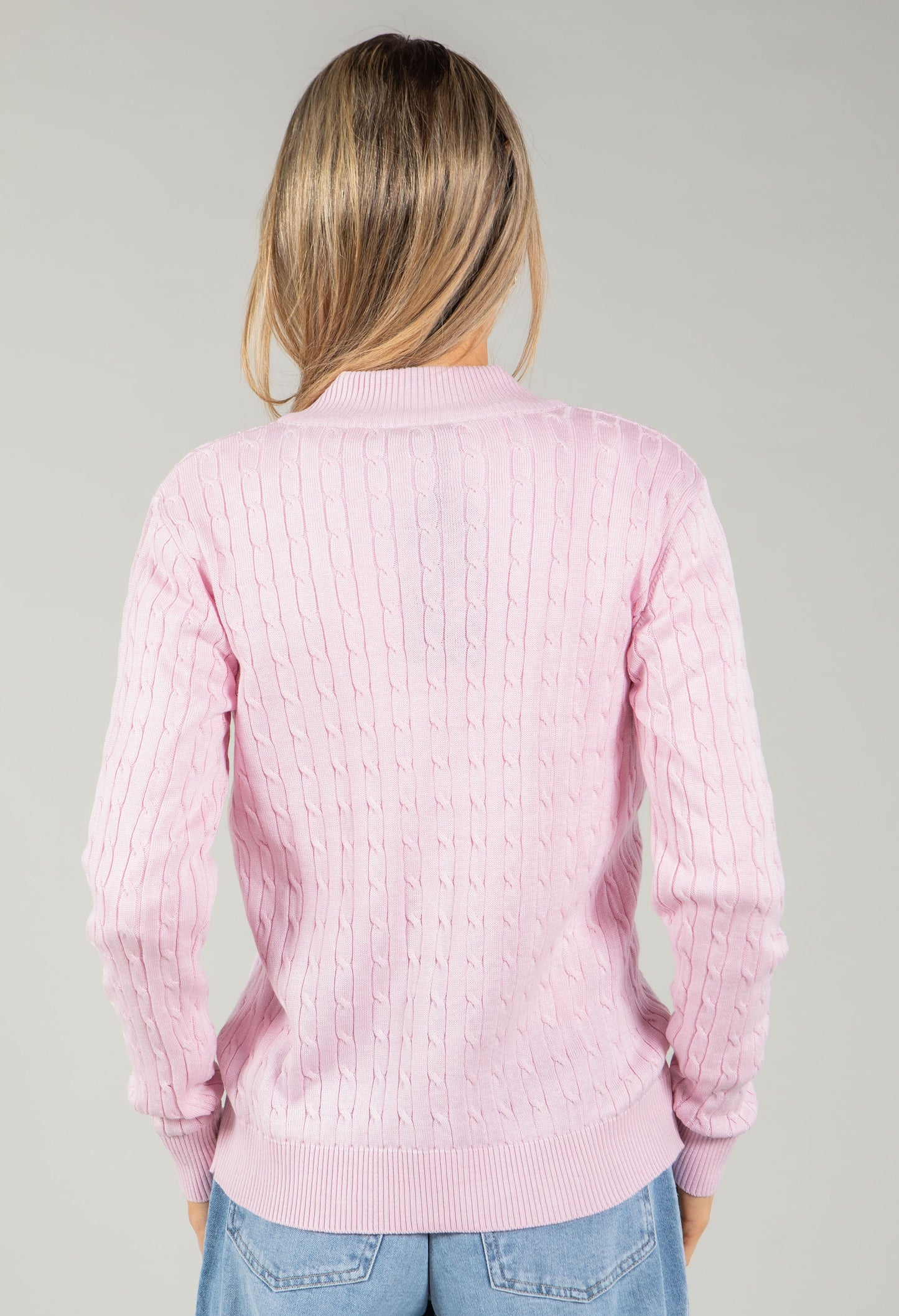 Cable Knit Zip-Up Cardigan