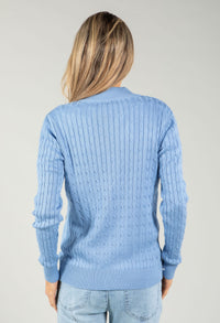 Cable Knit Zip-Up Cardigan