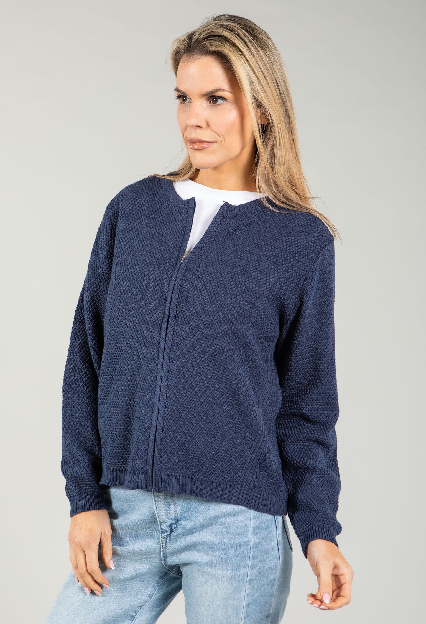 Clara Zip-up Knit Cardigan