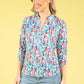Abstract Print V-Neck Blouse