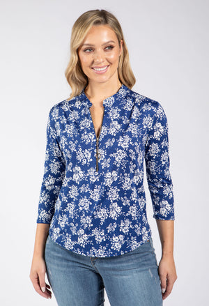 Sophie Floral Zip-Up Top