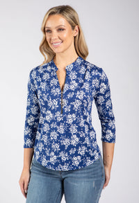 Sophie Floral Zip-Up Top