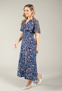 Floral Print Midi Wrap Dress