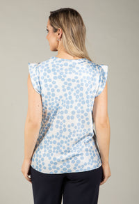 Polka Dot Cowl Neck Blouse