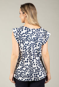 Polka Dot Cowl Neck Blouse