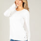 Knitted collar Long Sleeve Top