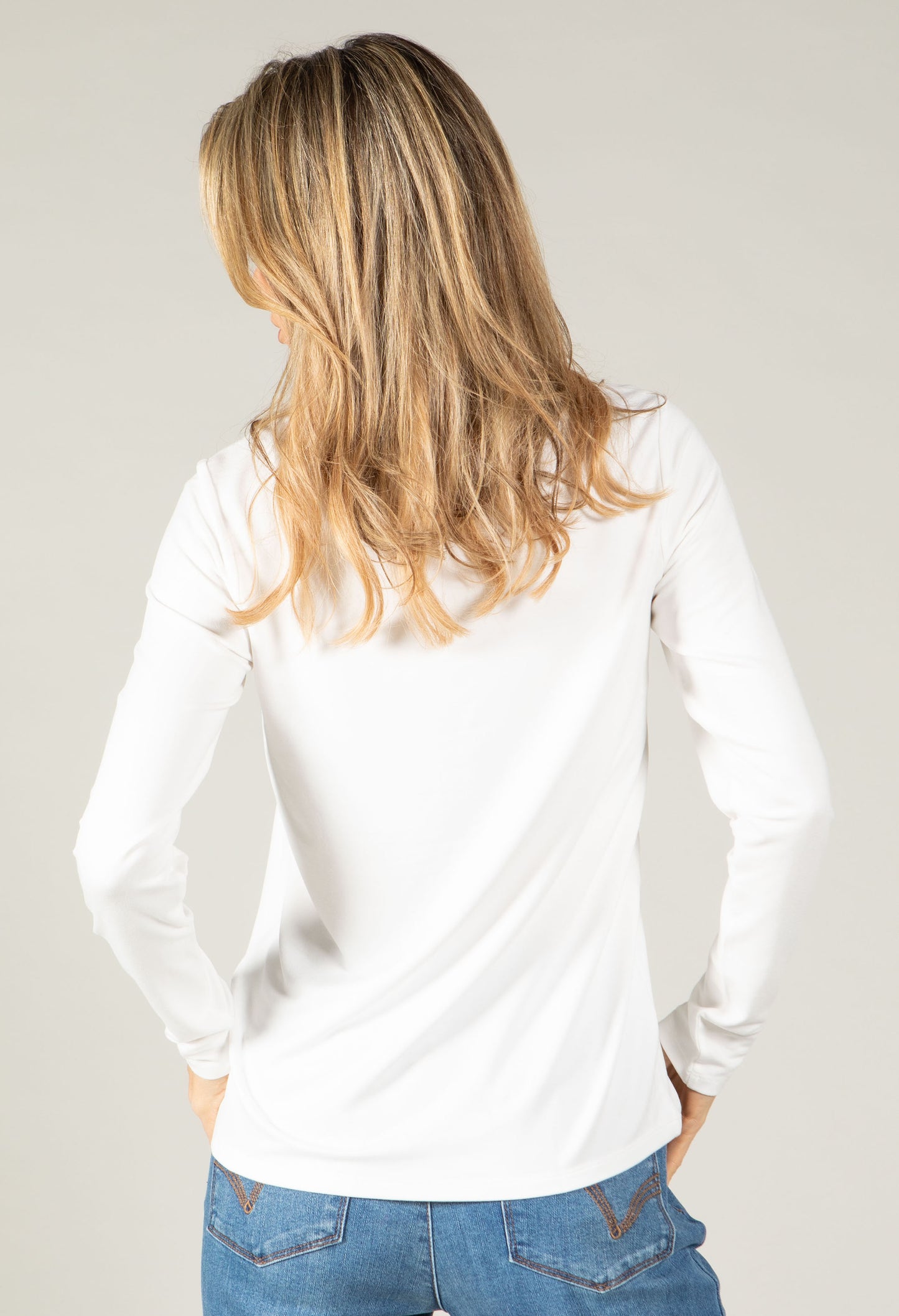 Knitted collar Long Sleeve Top