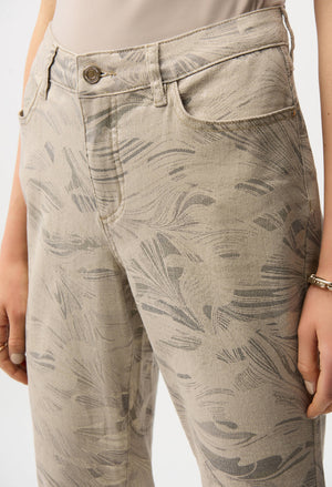 Slim Cropped Floral Trousers