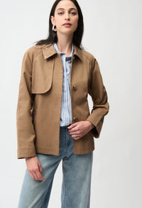 Cotton Twill Short Trench Jacket