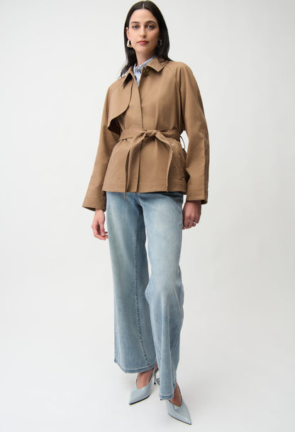 Cotton Twill Short Trench Jacket