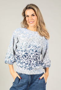 Abstract Print Knit Jumper