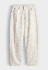 Mari Clear Zebra Barrel Jeans