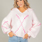 Argyle Design V-Neck Knit Jumper