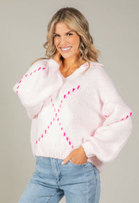 Argyle Design V-Neck Knit Jumper