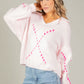 Argyle Design V-Neck Knit Jumper