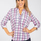 Front Pocket Check Blouse