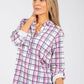 Front Pocket Check Blouse
