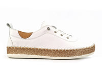 Evie White Leather Plimsoll