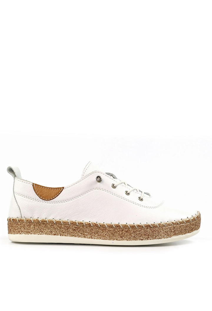 Evie White Leather Plimsoll