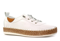 Evie White Leather Plimsoll