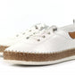 Evie White Leather Plimsoll
