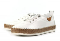 Evie White Leather Plimsoll