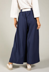 Short Wide Leg Belted Trousers