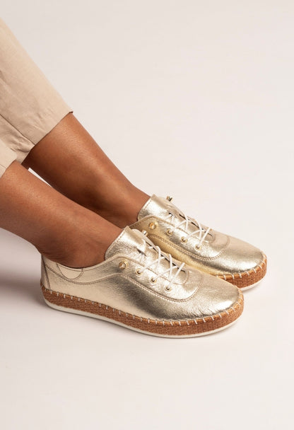 Evette Leather Plimsol