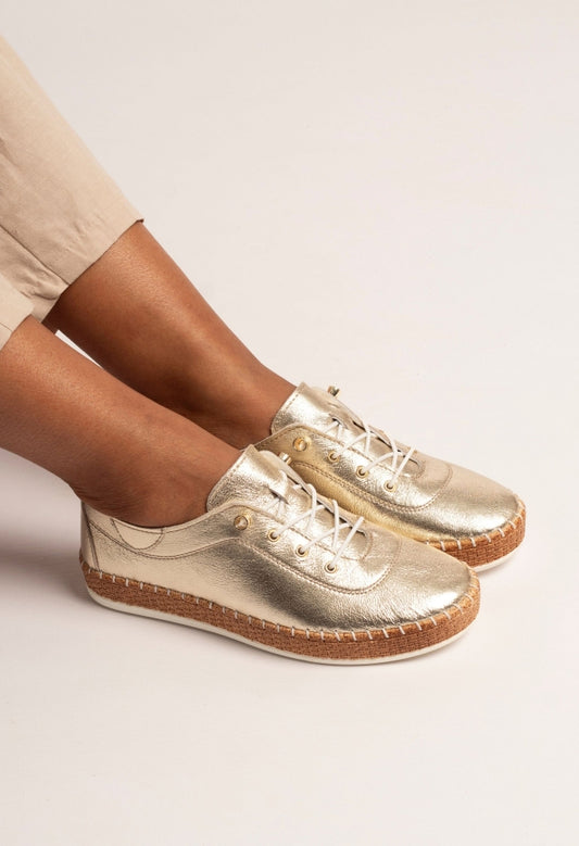 Evette Leather Plimsol