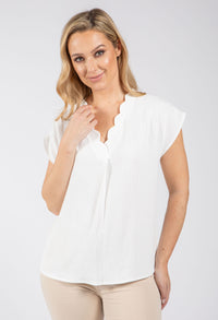 Fiesta Scalloped Neckline Top