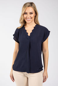 Fiesta Scalloped Neckline Top