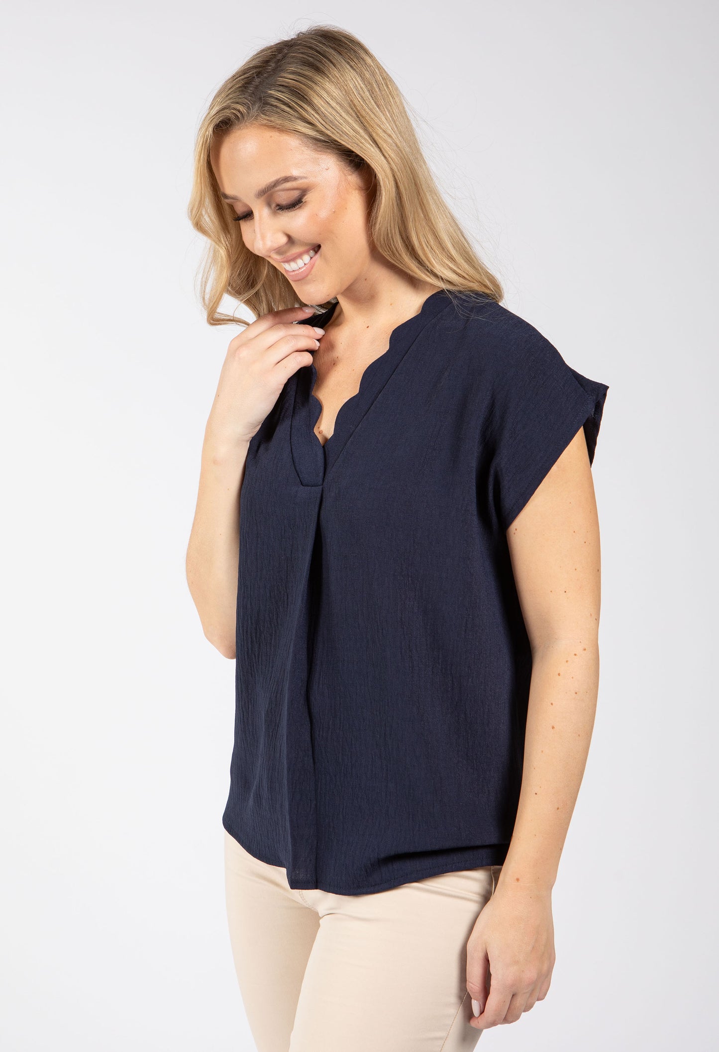 Fiesta Scalloped Neckline Top