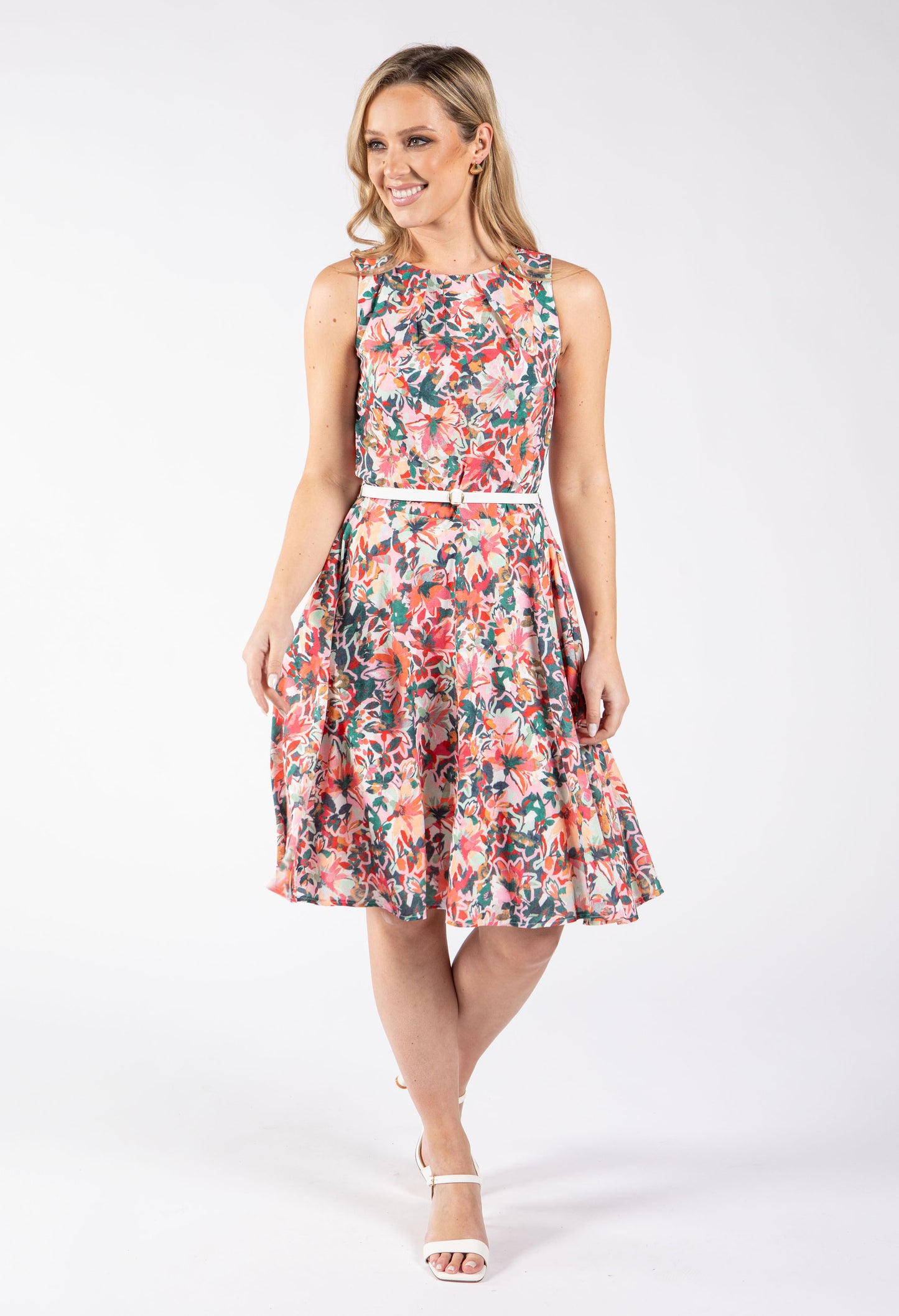 Dance Floral Belted Dress