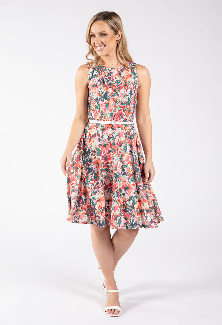 Dance Floral Belted Dress