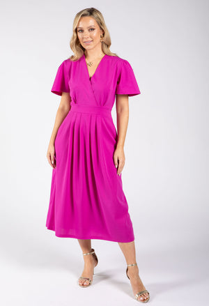 Wrap Style Midi Dress