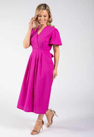 Wrap Style Midi Dress
