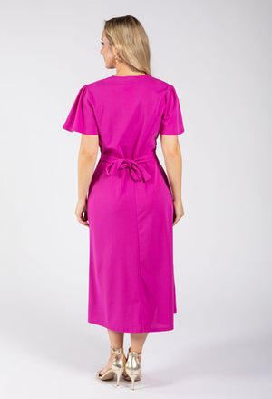 Wrap Style Midi Dress