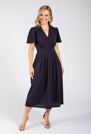 Wrap Style Midi Dress