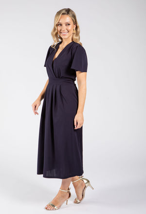 Wrap Style Midi Dress